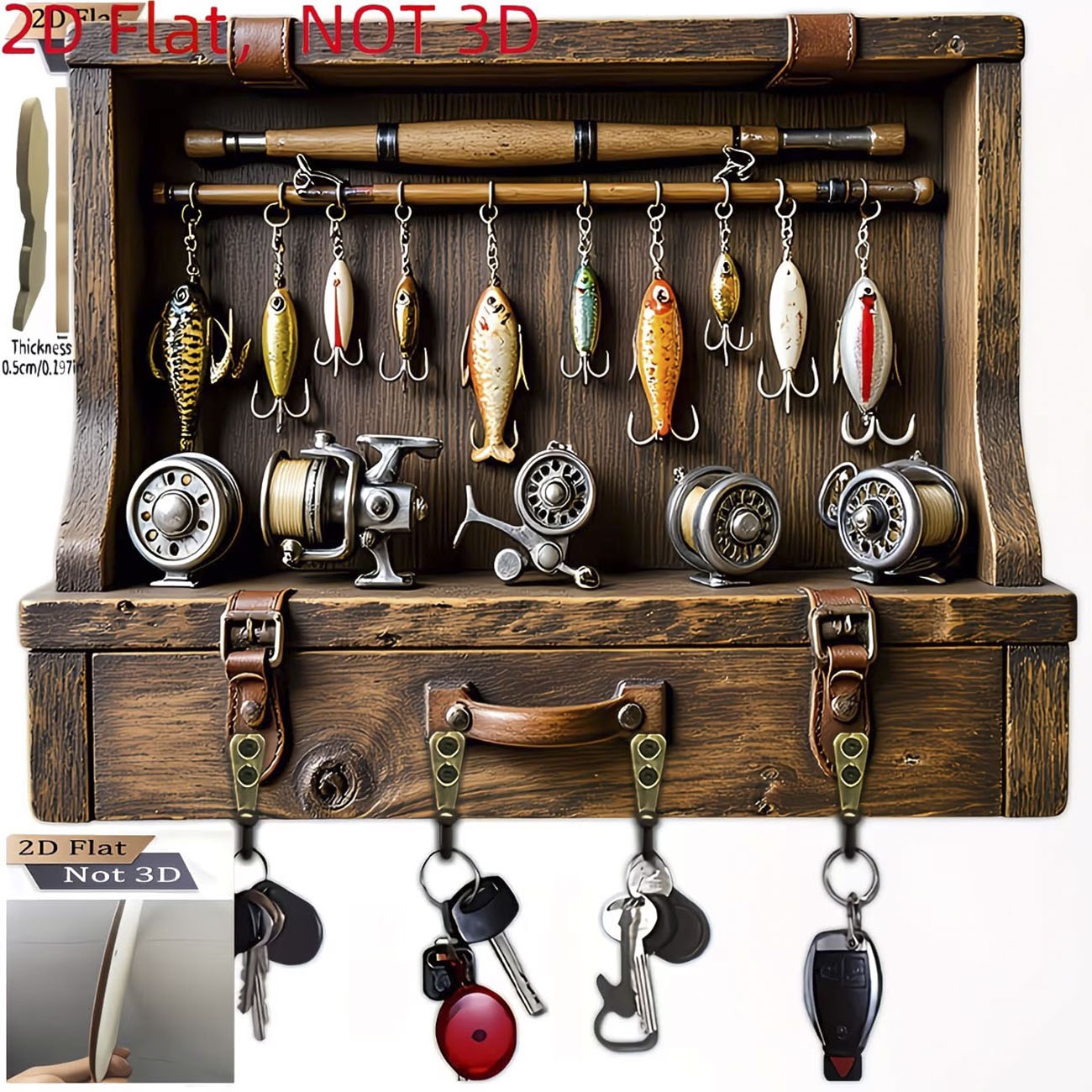 Fly Reel - Wieszak na klucze w stylu vintage